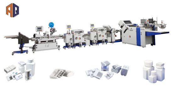 Fácil de operar Máquina plegable de folletos farmacéuticos de gran formato Sistema de producción de productos farmacéuticos externos