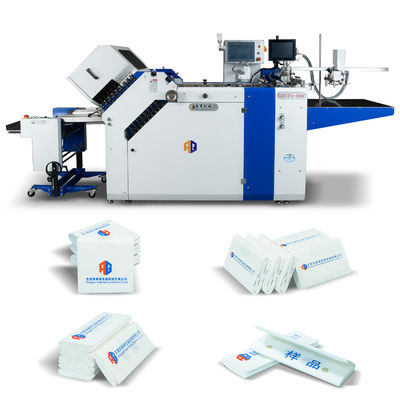Máquina de plegado de folletos farmacéuticos de gran formato con dispositivo de detección para el plegado manual de medicamentos