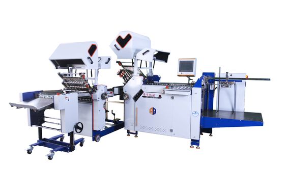 Máquina industrial de plegado de folletos de papel de gran formato con unidad de plegado cruzado para su uso en el inserto