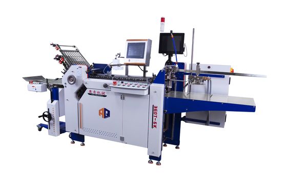 Máquina plegable automática de alta velocidad con mesa de entrega para carpeta de papel manual comercial