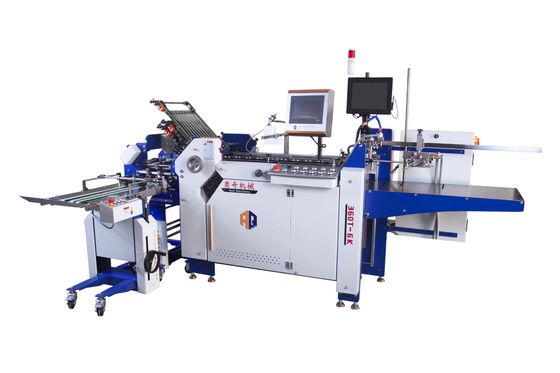 Industria carpeta electrónica de papel con alimentación de pila plana para folletos de folletos máquina plegable de papel