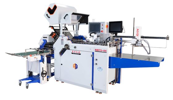 Máquina de plegado de papel industrial de 480 mm con carpeta de cuchillo cruzado para folletos plegados